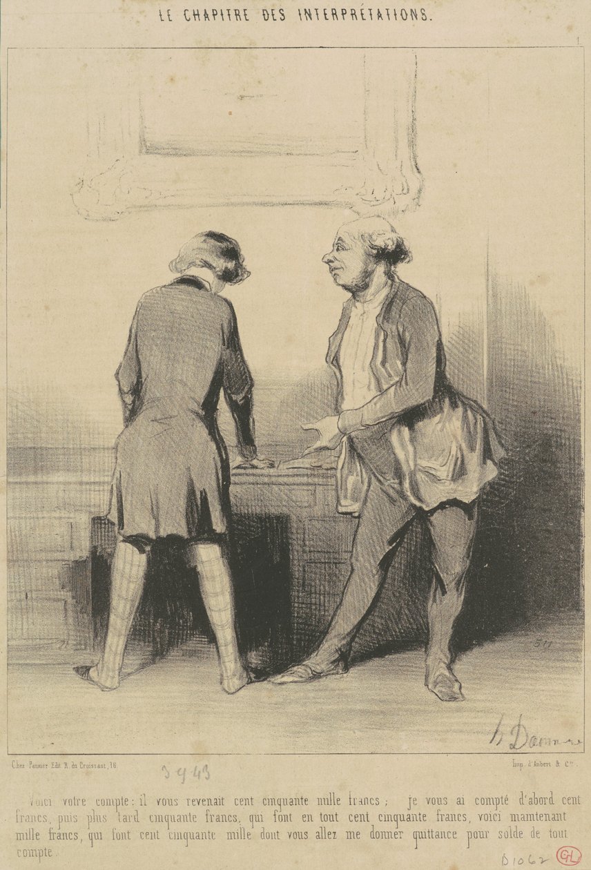Her er kontoen din: Den var din... av Honoré Daumier
