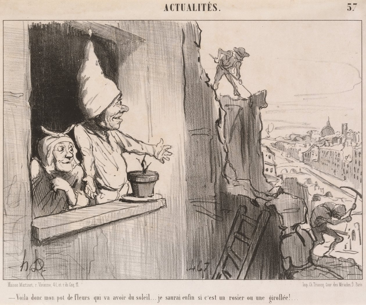 Voila... blomsterpotten min... skal ha litt sol... av Honoré Daumier