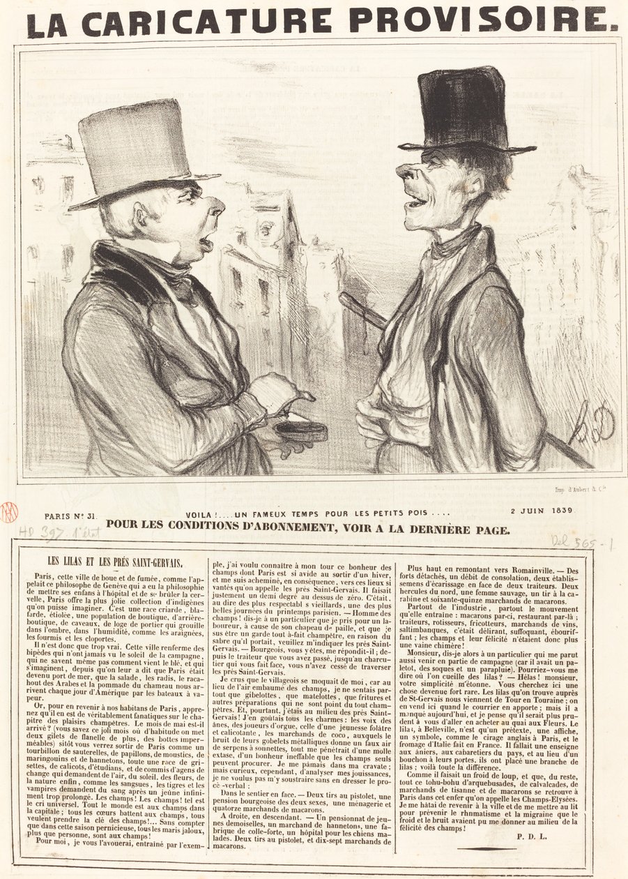 Voila! ... en kjent tid for ertene ... av Honoré Daumier