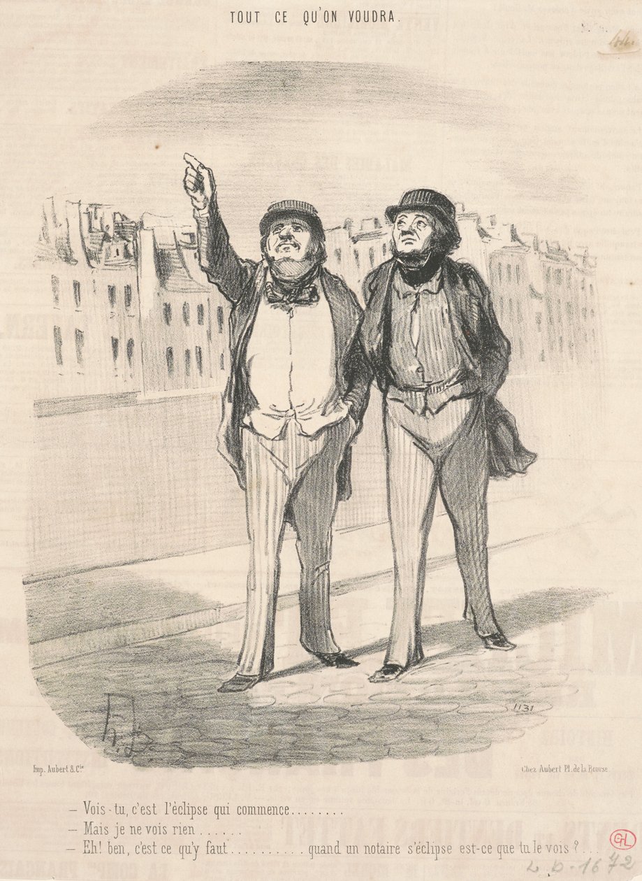 Du skjønner, det er formørkelsen som begynner... av Honoré Daumier