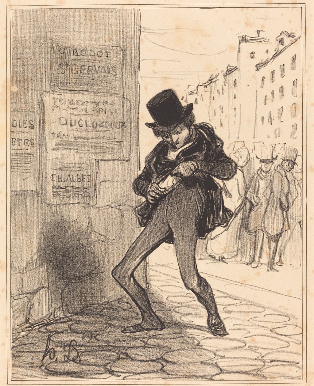 Stjålet!... Gate med tomme lommer... av Honoré Daumier