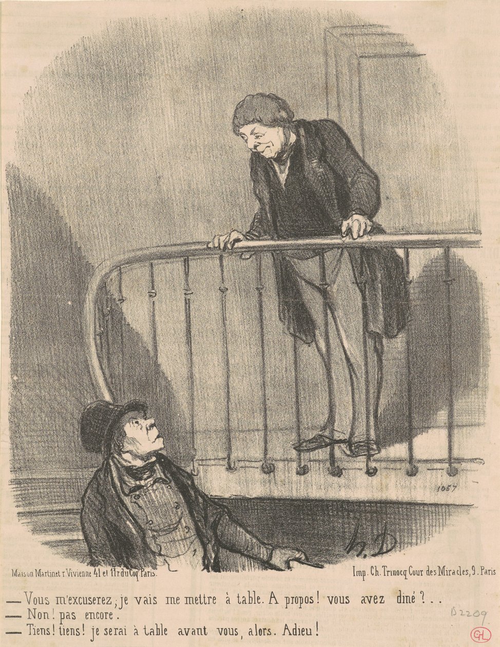 Du vil unnskylde meg: Jeg skal sitte ved bordet... av Honoré Daumier