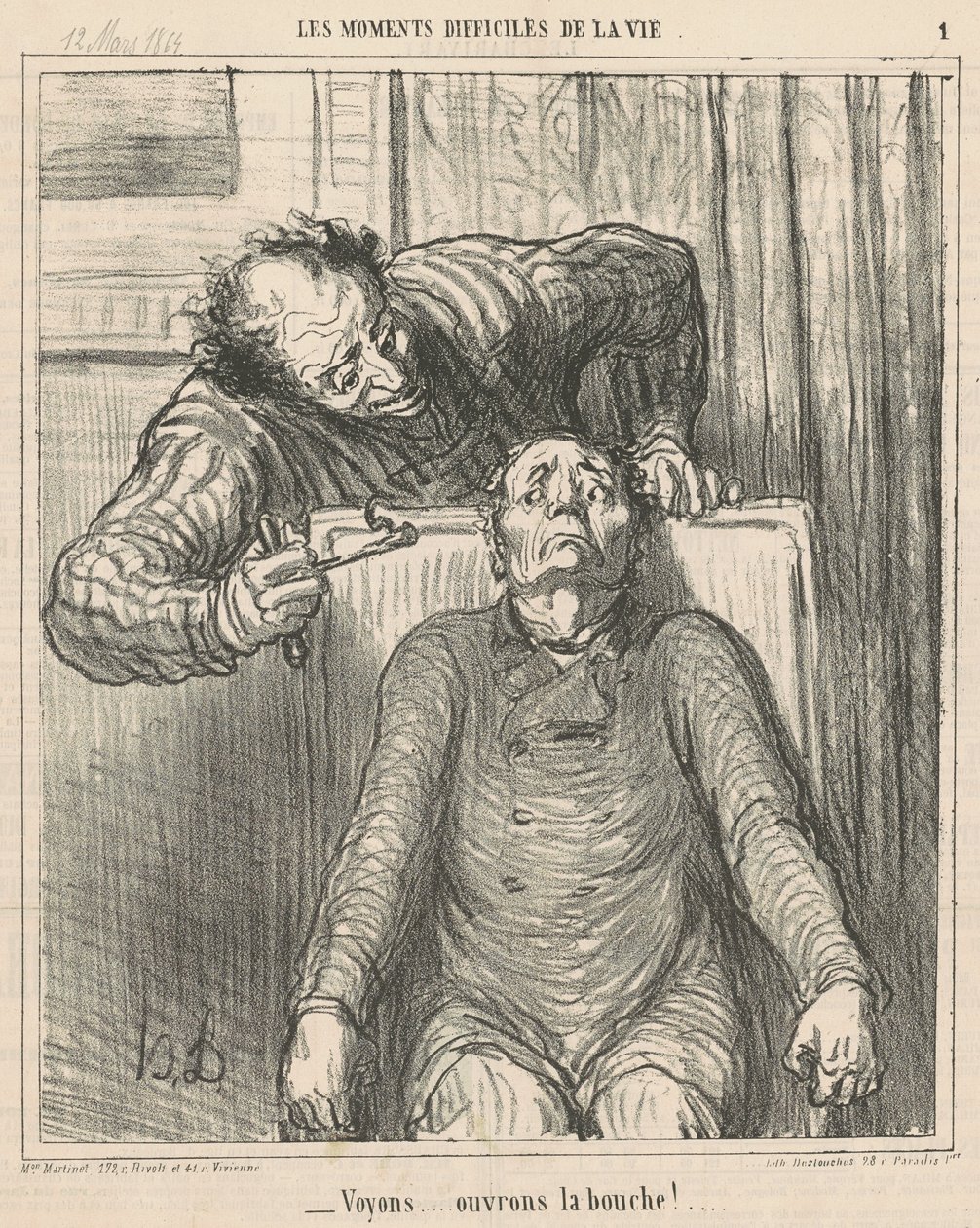 La oss se... la oss åpne munnen! ... av Honoré Daumier