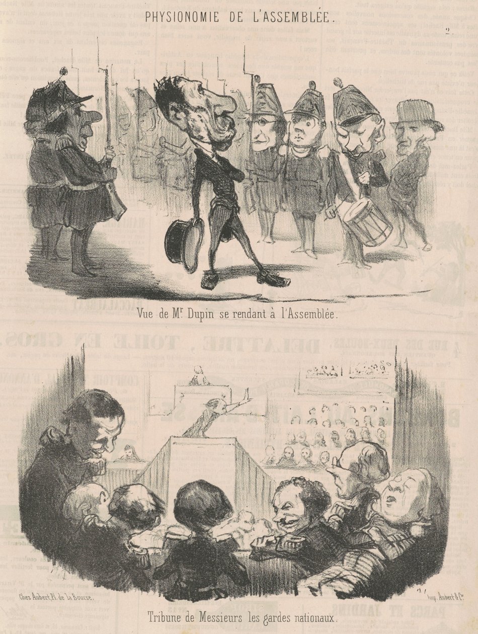 Utsikt over Mr. Dupin som går på møtet av Honoré Daumier