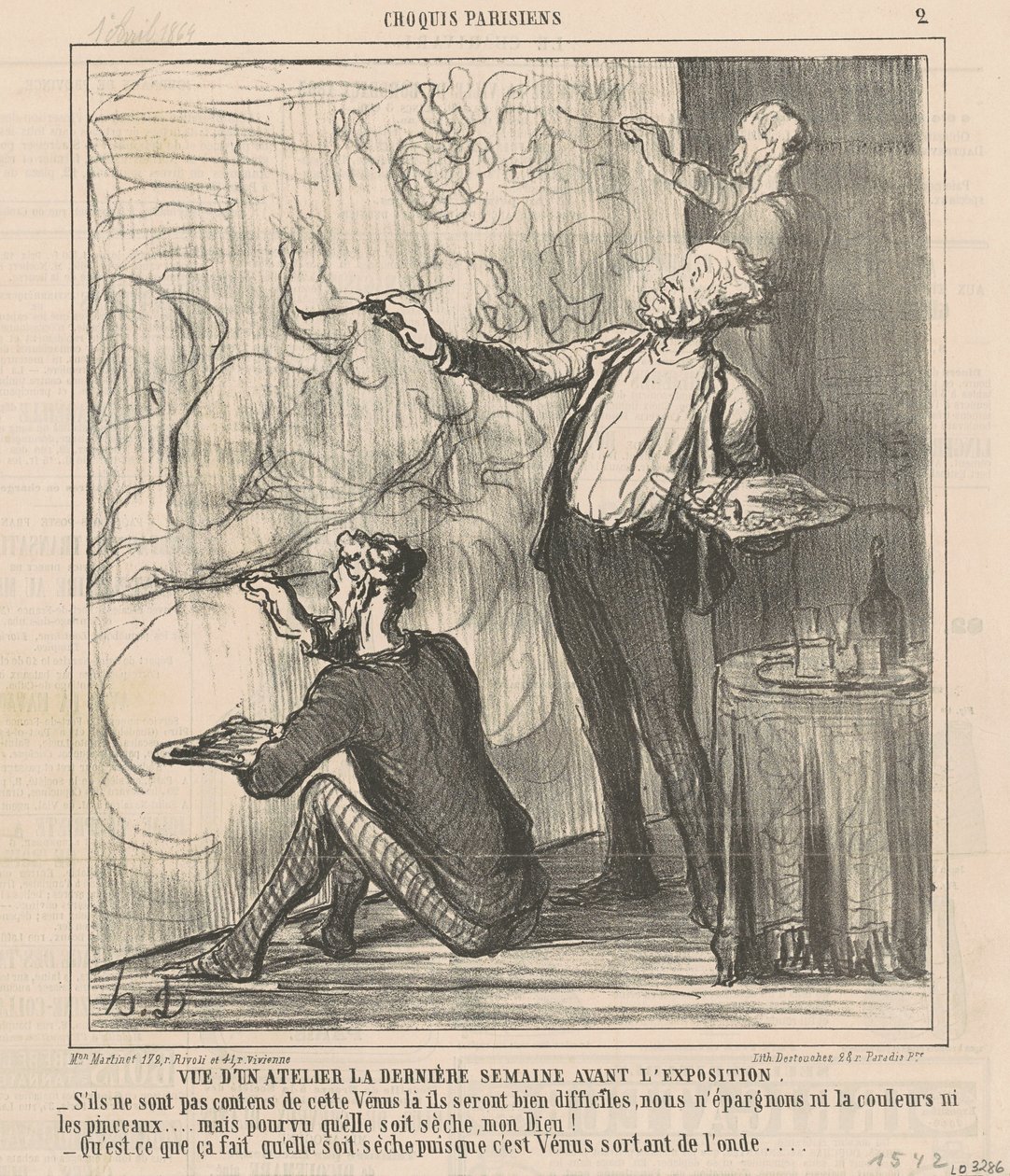 Utsikt over et verksted... av Honoré Daumier