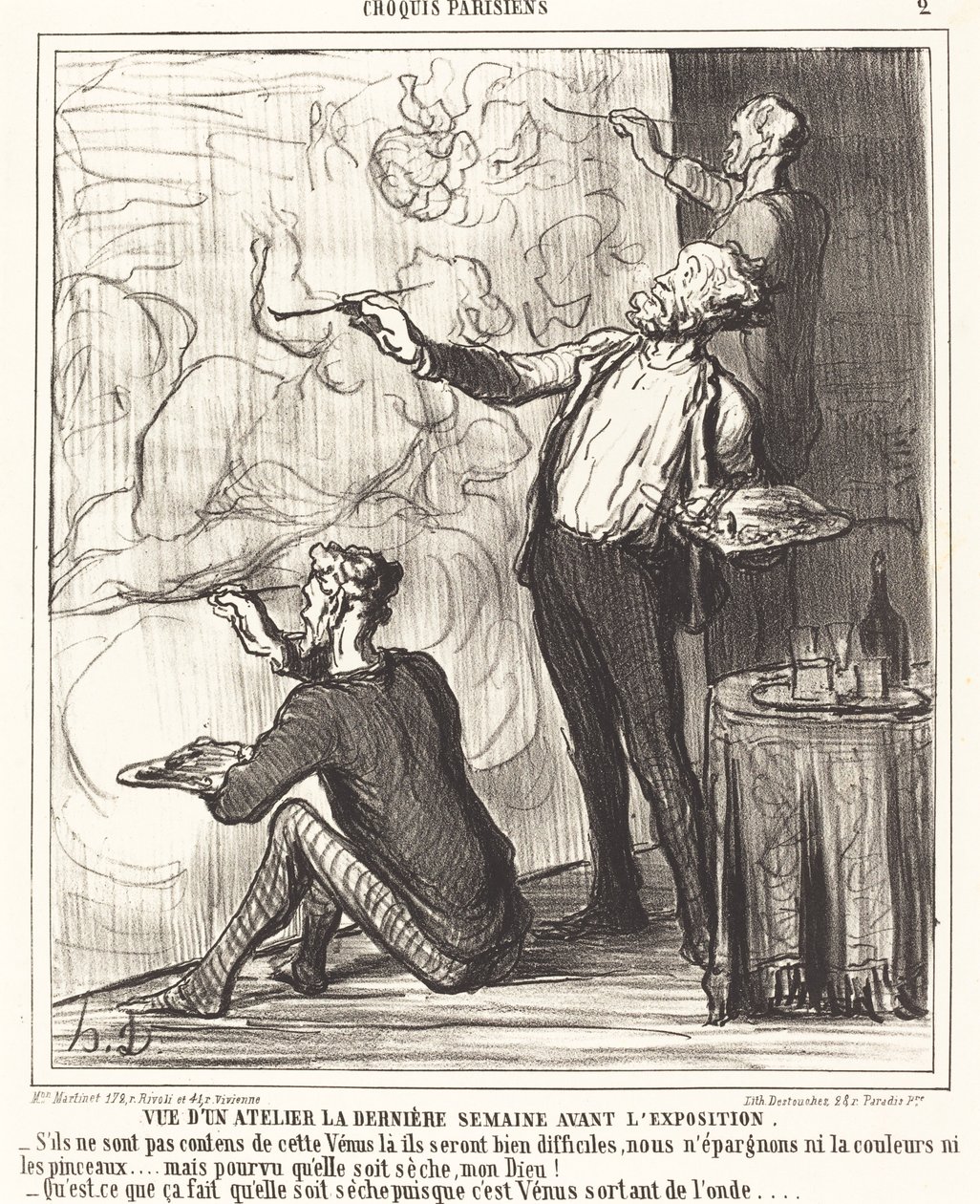 Utsikt over et verksted... før utstillingen av Honoré Daumier