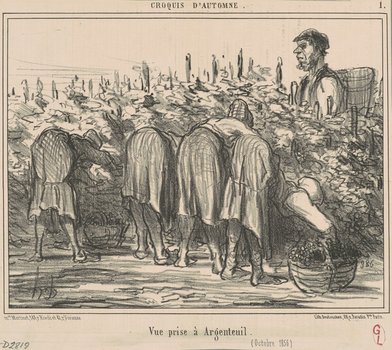 Utsikt tatt i Argenteuil (oktober 1856) av Honoré Daumier