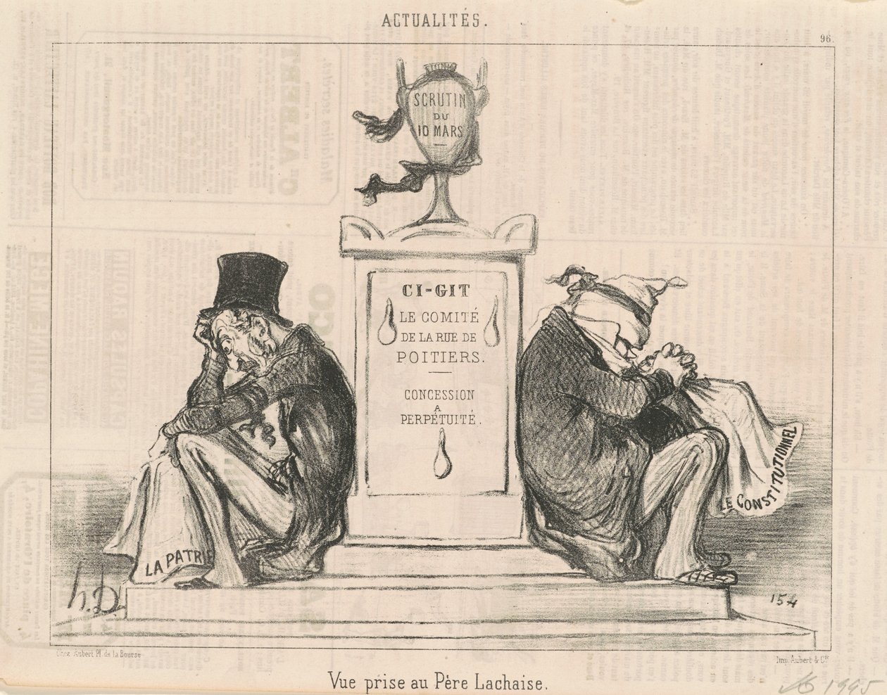 Utsikten tatt ved Père Lachaise av Honoré Daumier