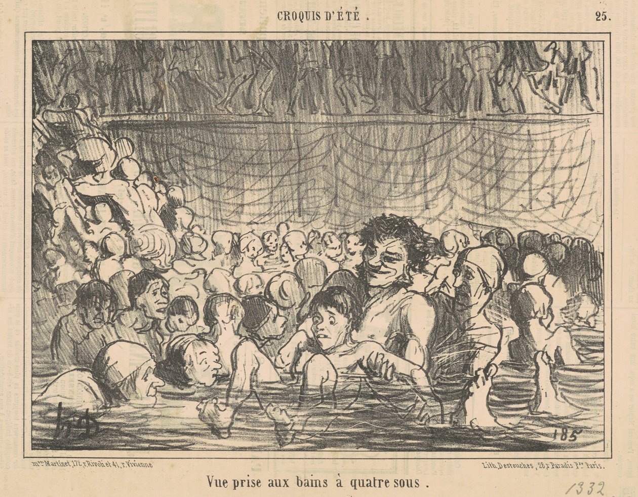 Utsikt fra fire-sous-badene av Honoré Daumier