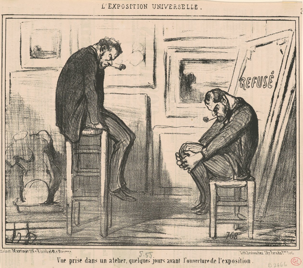 Utsikt tatt på et verksted... av Honoré Daumier