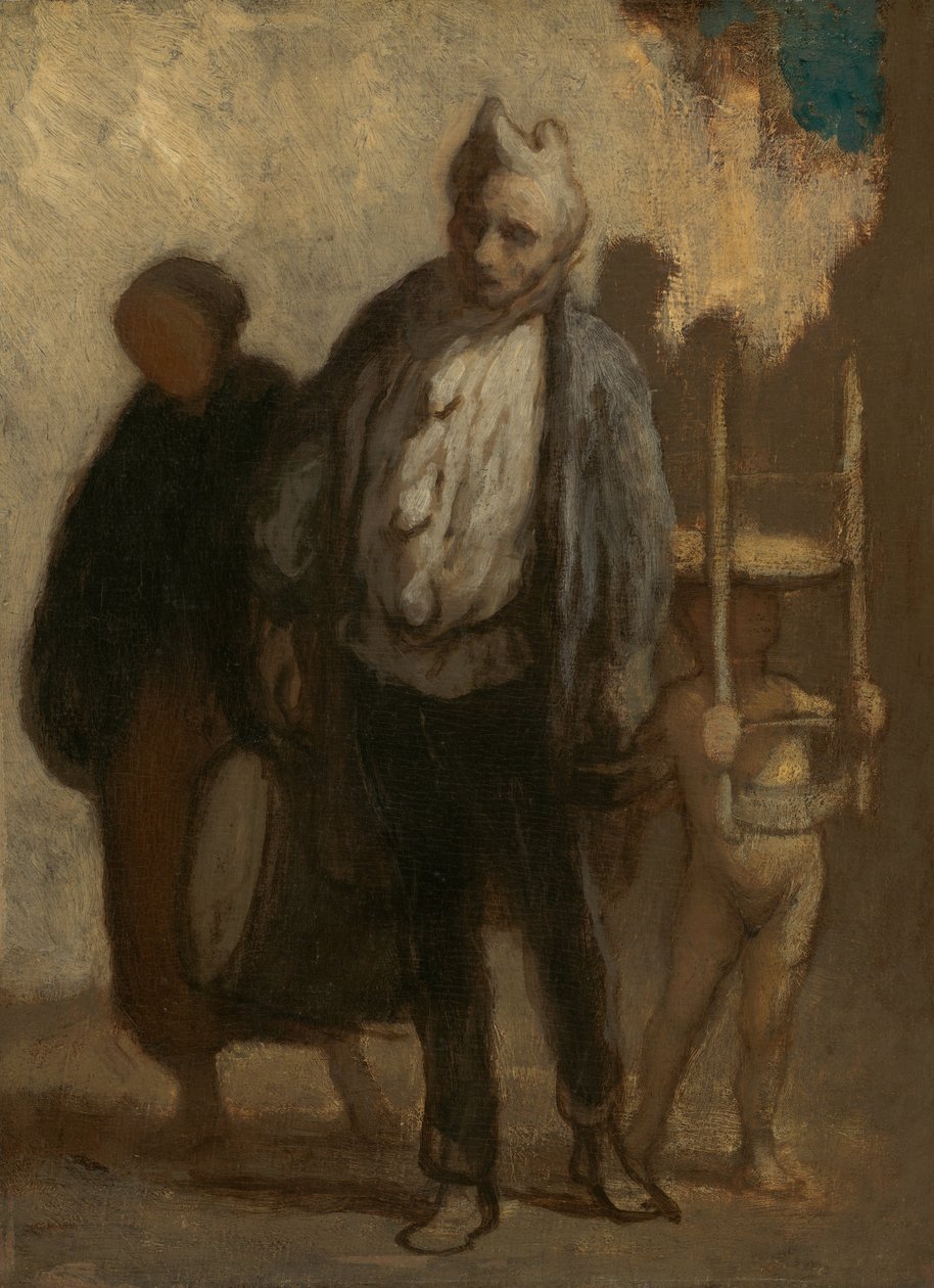 Vandrende akrobater, 18471850. av Honoré Daumier