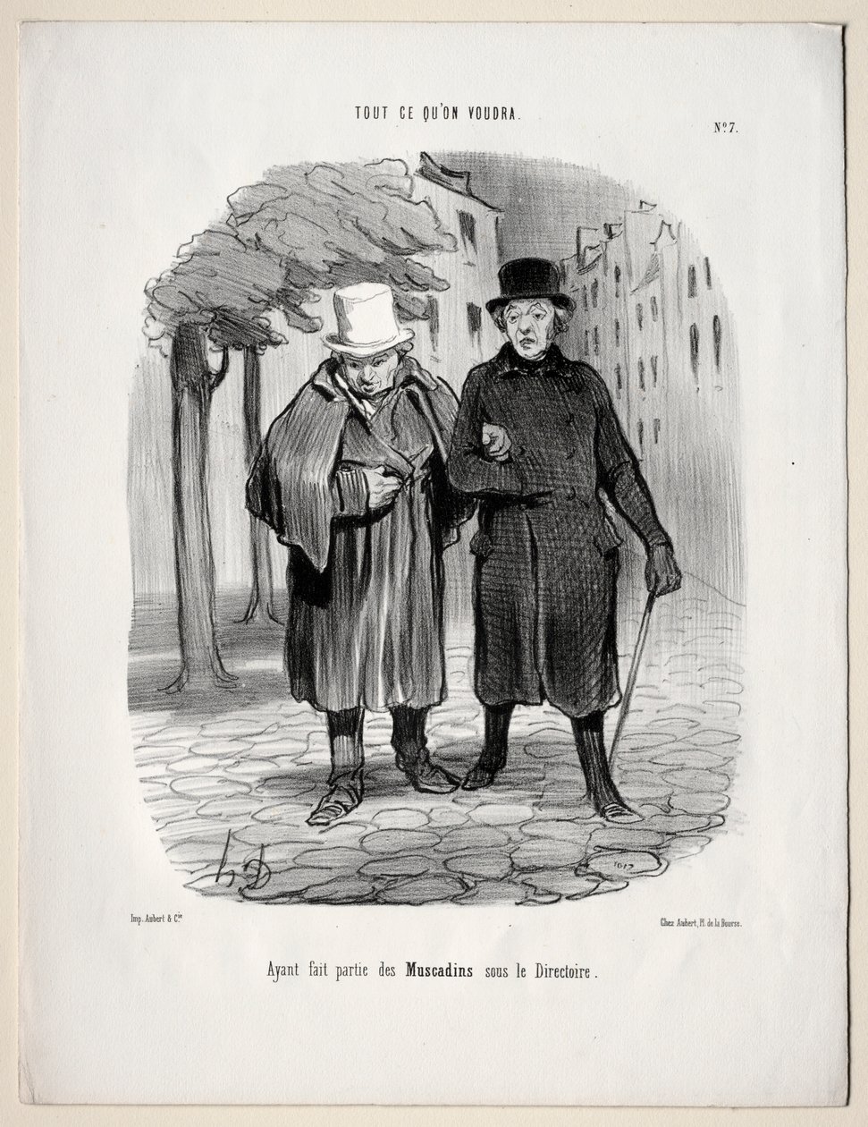 Hva du vil, plate 7: Etter å ha tatt rollen som dandies under katalogen, 1847. av Honoré Daumier