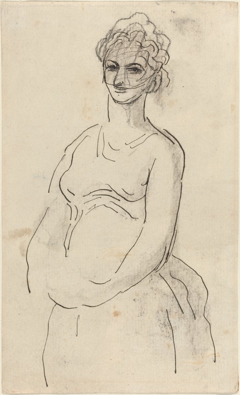 Kvinne med slør av Honoré Daumier