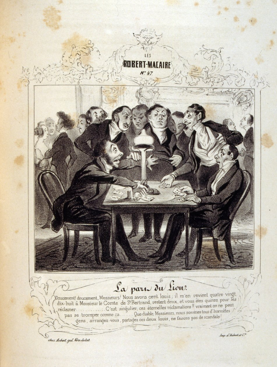 illustrasjoner om ideer og legender Philipon under tittelen Les Cent og Robert Macaire av Honoré Daumier