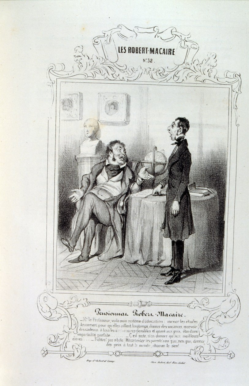 illustrasjoner om ideer og legender Philipon under tittelen Les Cent og Robert Macaire av Honoré Daumier