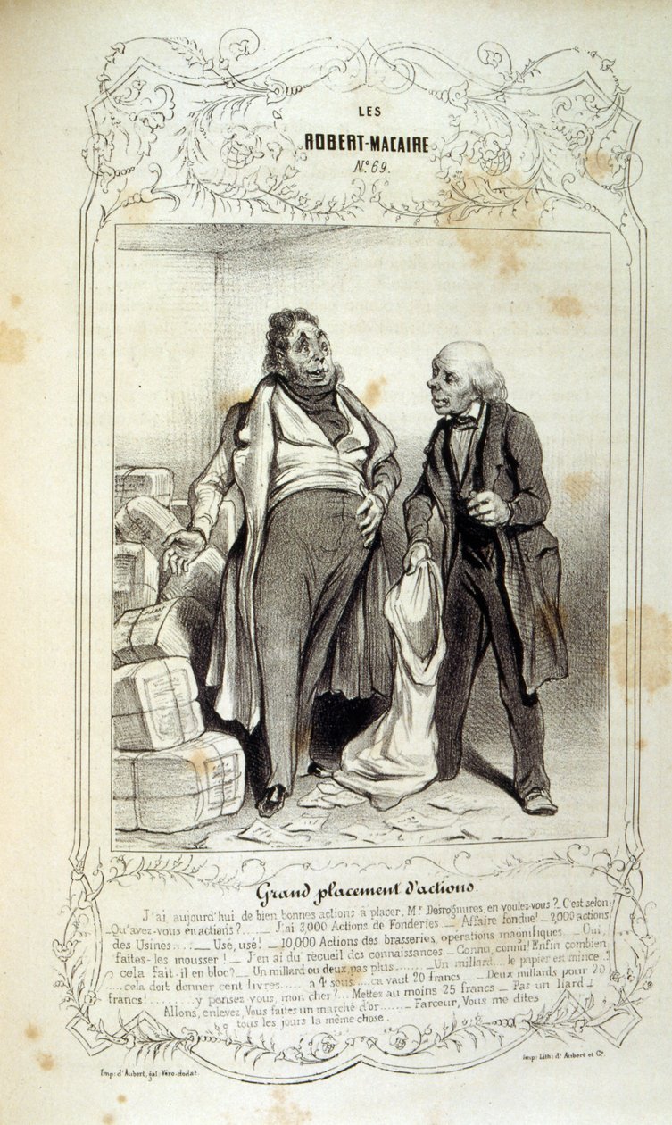 illustrasjoner om ideer og legender Philipon under tittelen Les Cent og Robert Macaire av Honoré Daumier