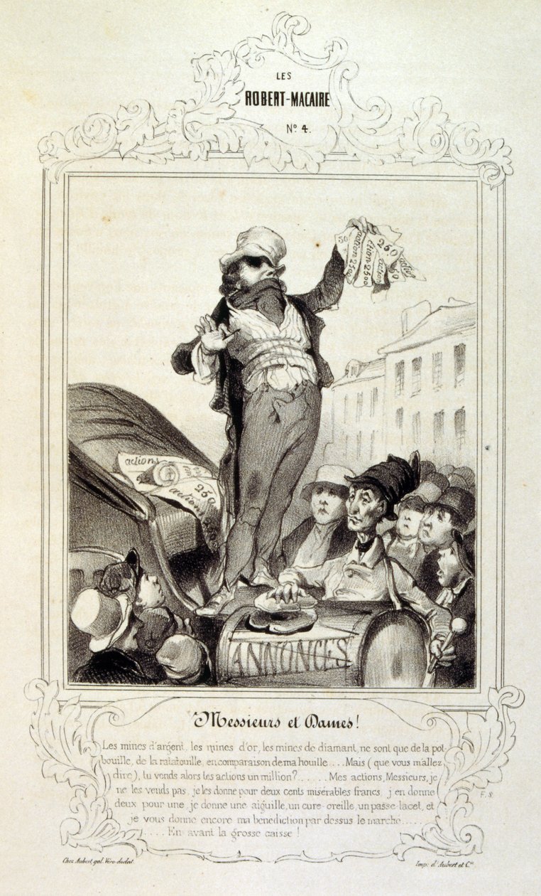 illustrasjoner om ideer og legender Philipon under tittelen Les Cent og Robert Macaire av Honoré Daumier