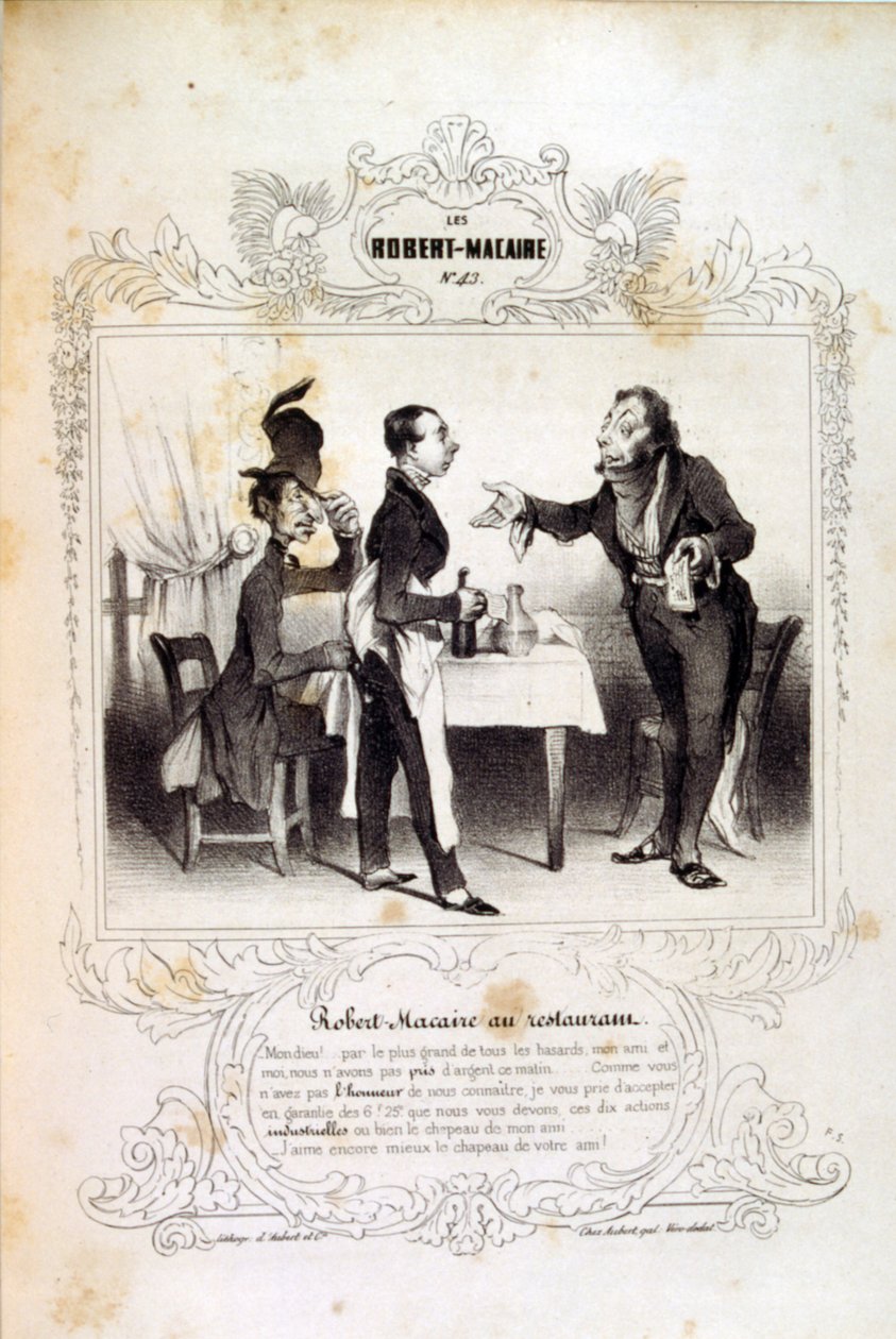 illustrasjoner om ideer og legender Philipon under tittelen Les Cent og Robert Macaire av Honoré Daumier
