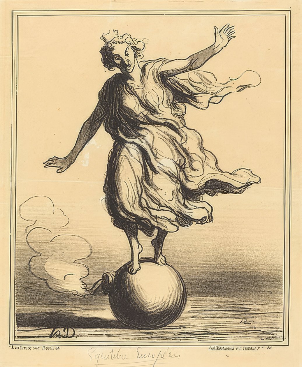 Équilibre Européen / Den europeiske likevekten. 1867 av Honoré Daumier