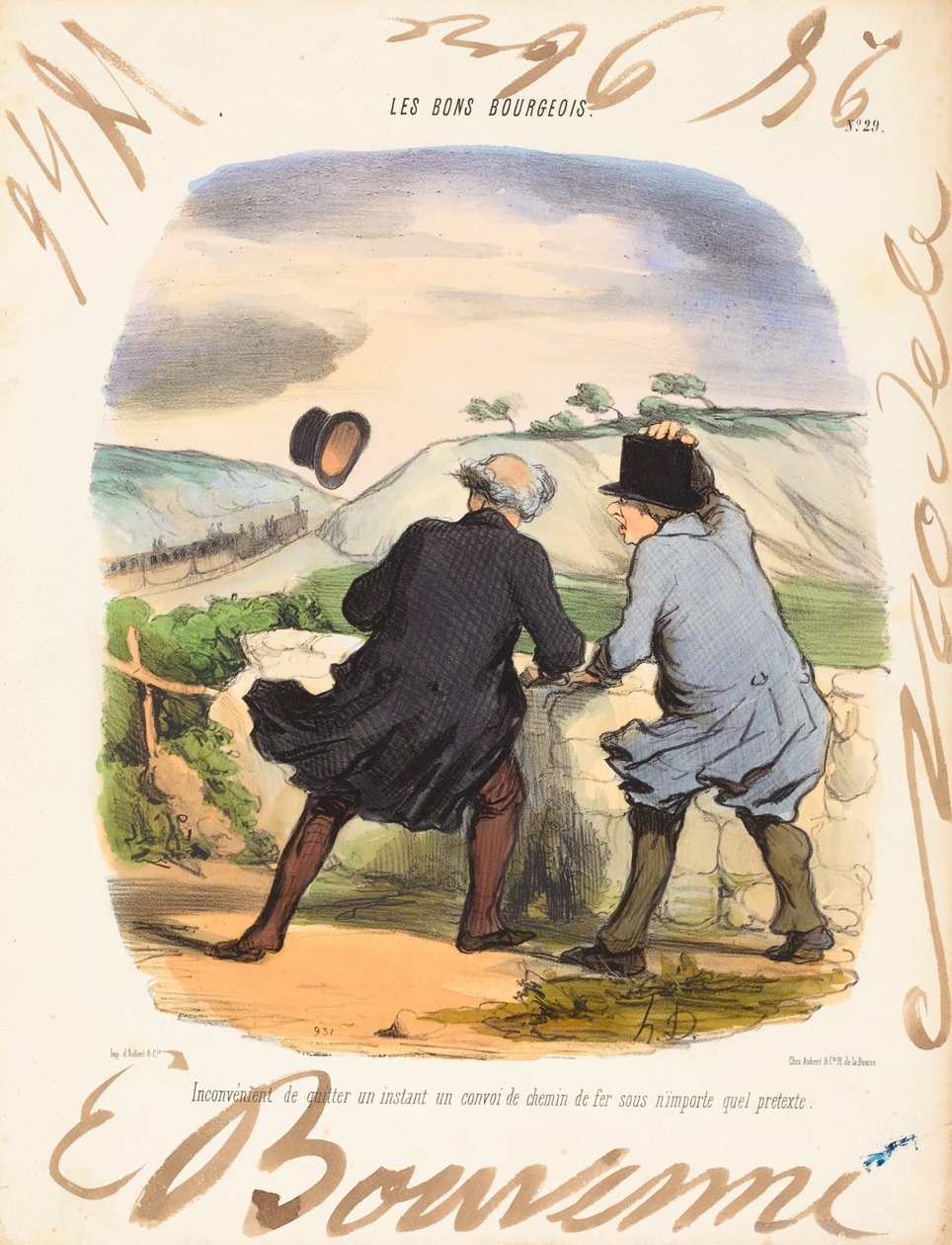 Ulempen med å forlate av Honoré Daumier and Edouard Bouvenne