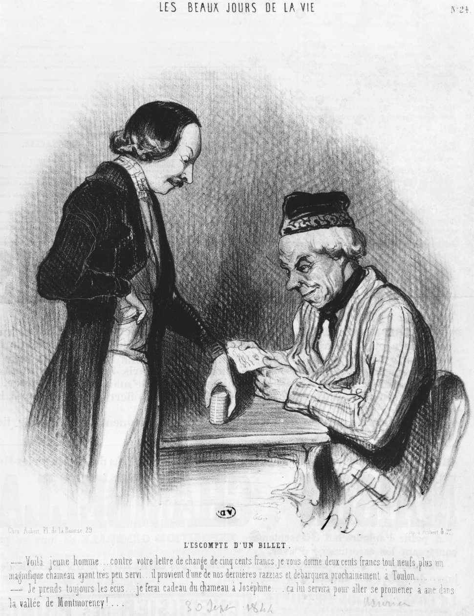 Rabatt på en seddel, 30. september 1844 av Honoré Daumier