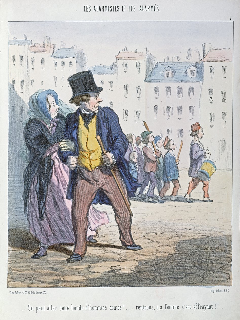 Alarmistene og de alarmerte, 1848 av Honoré Daumier