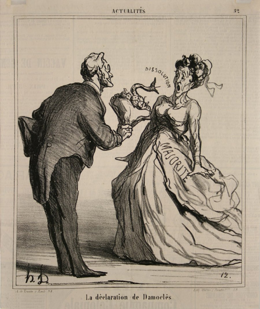 Erklæring fra Damocles av Honoré Daumier