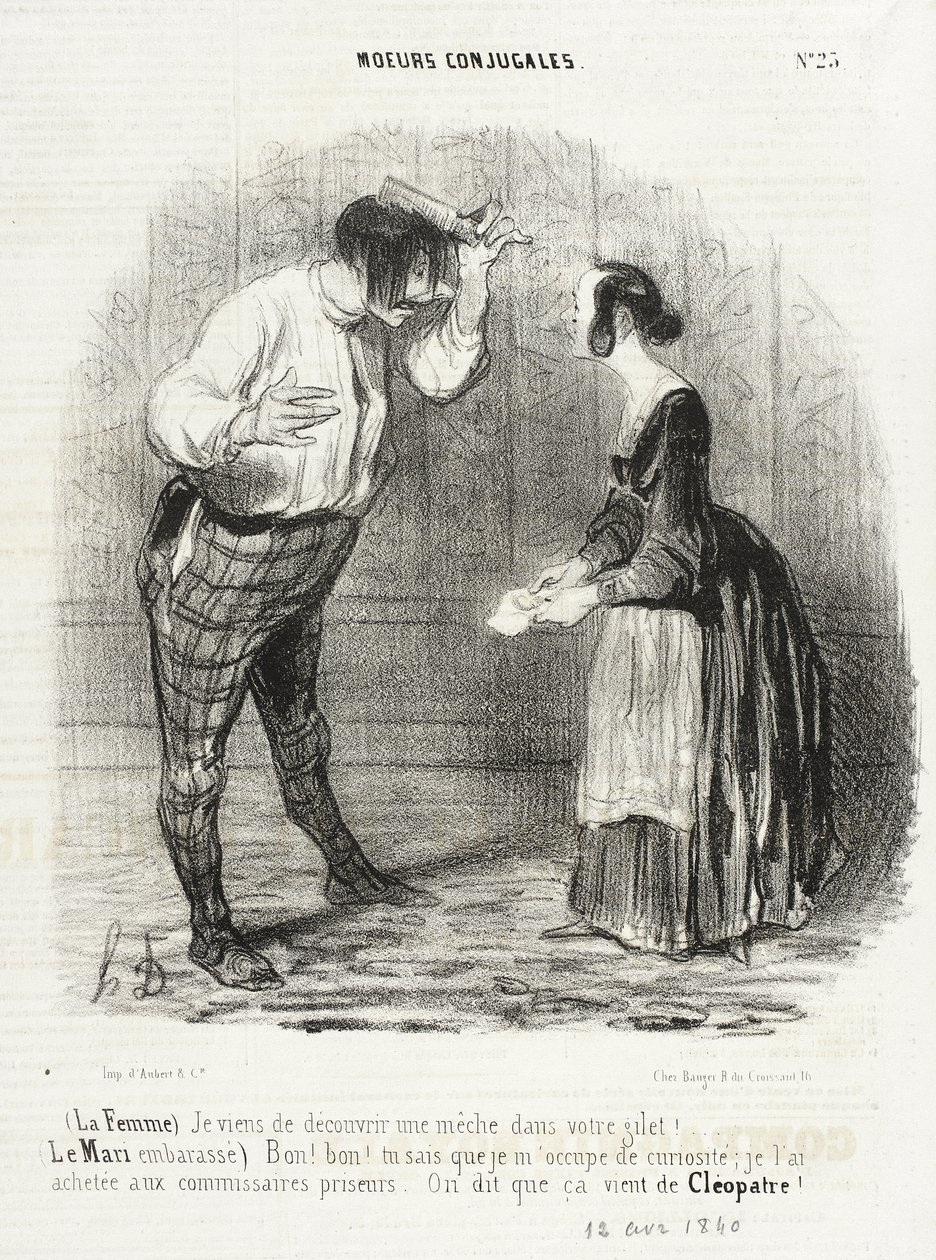 (Kvinnen) Jeg har nettopp oppdaget en hårlokk i vesten din!... av Honoré Daumier