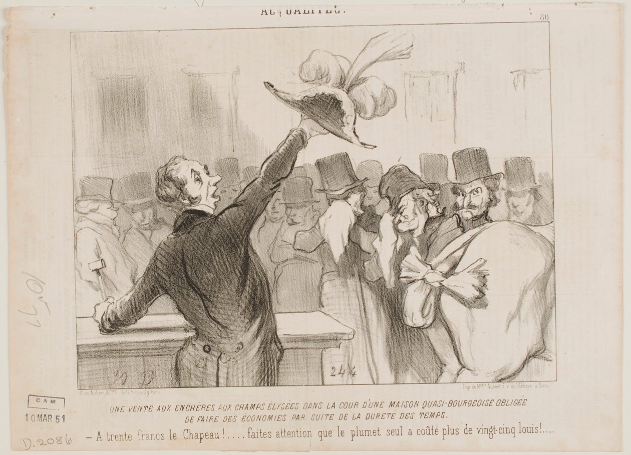 En auksjon i et middelklassehjem av Honoré Daumier