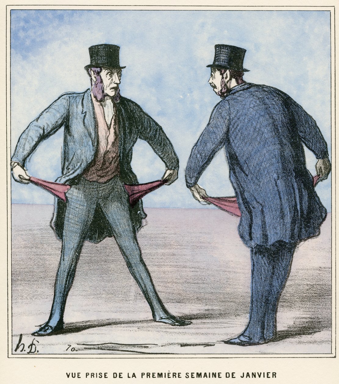 Et portrett av den første uken i januar av Honore Daumier