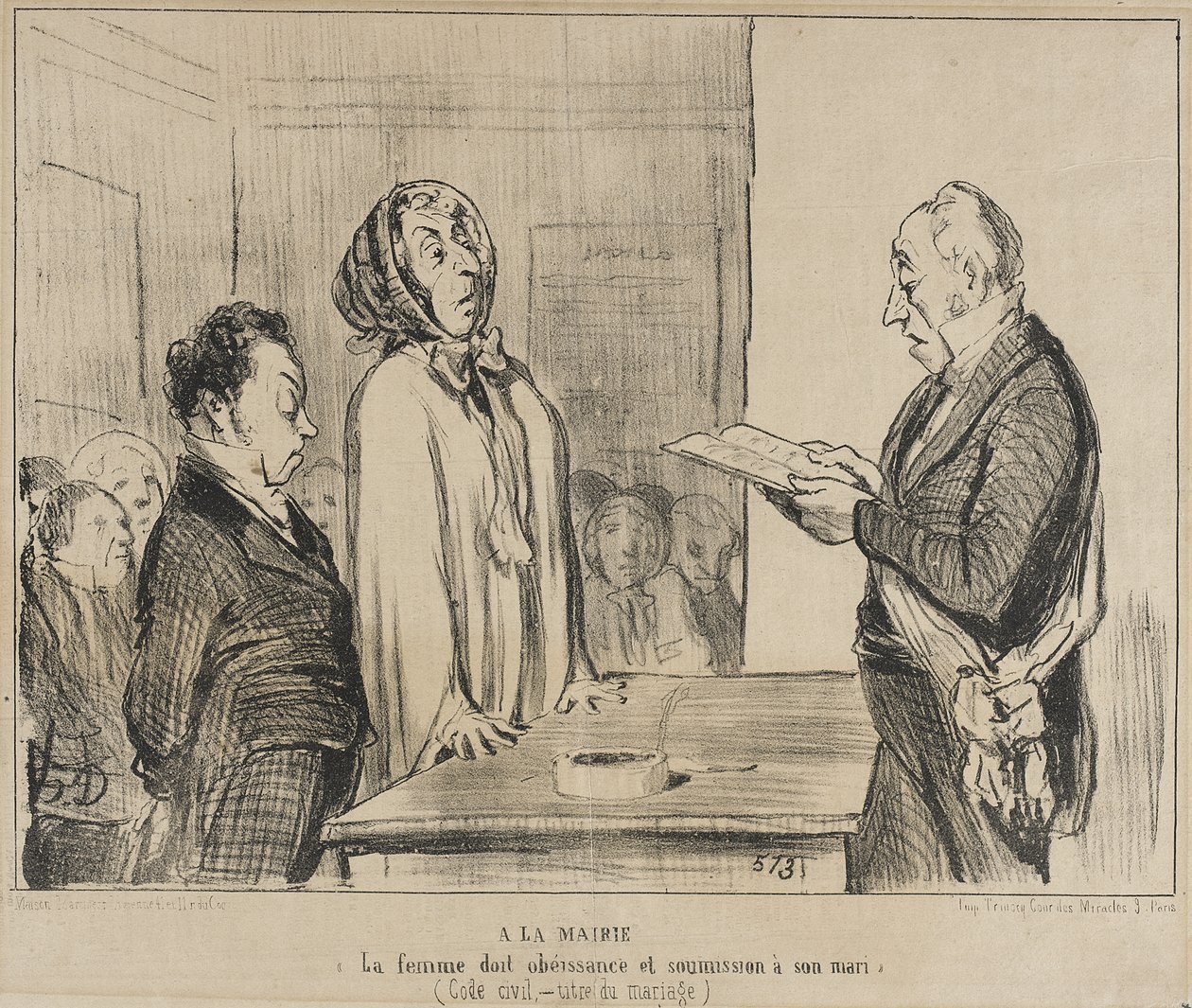 På rådhuset... av Honoré Daumier