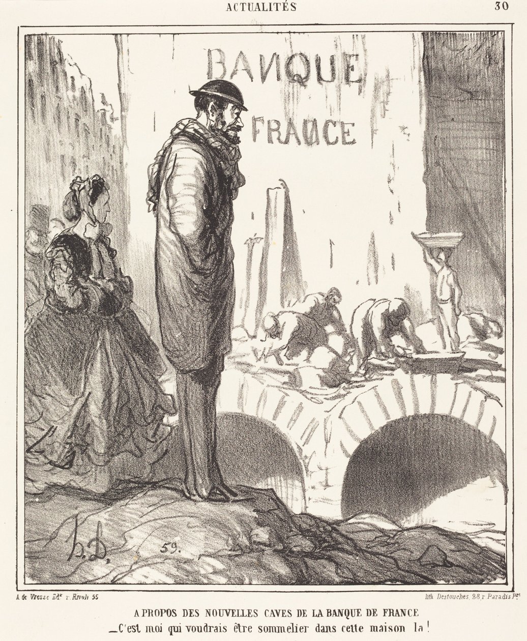 Om ... kjellerne i Banque de France av Honoré Daumier