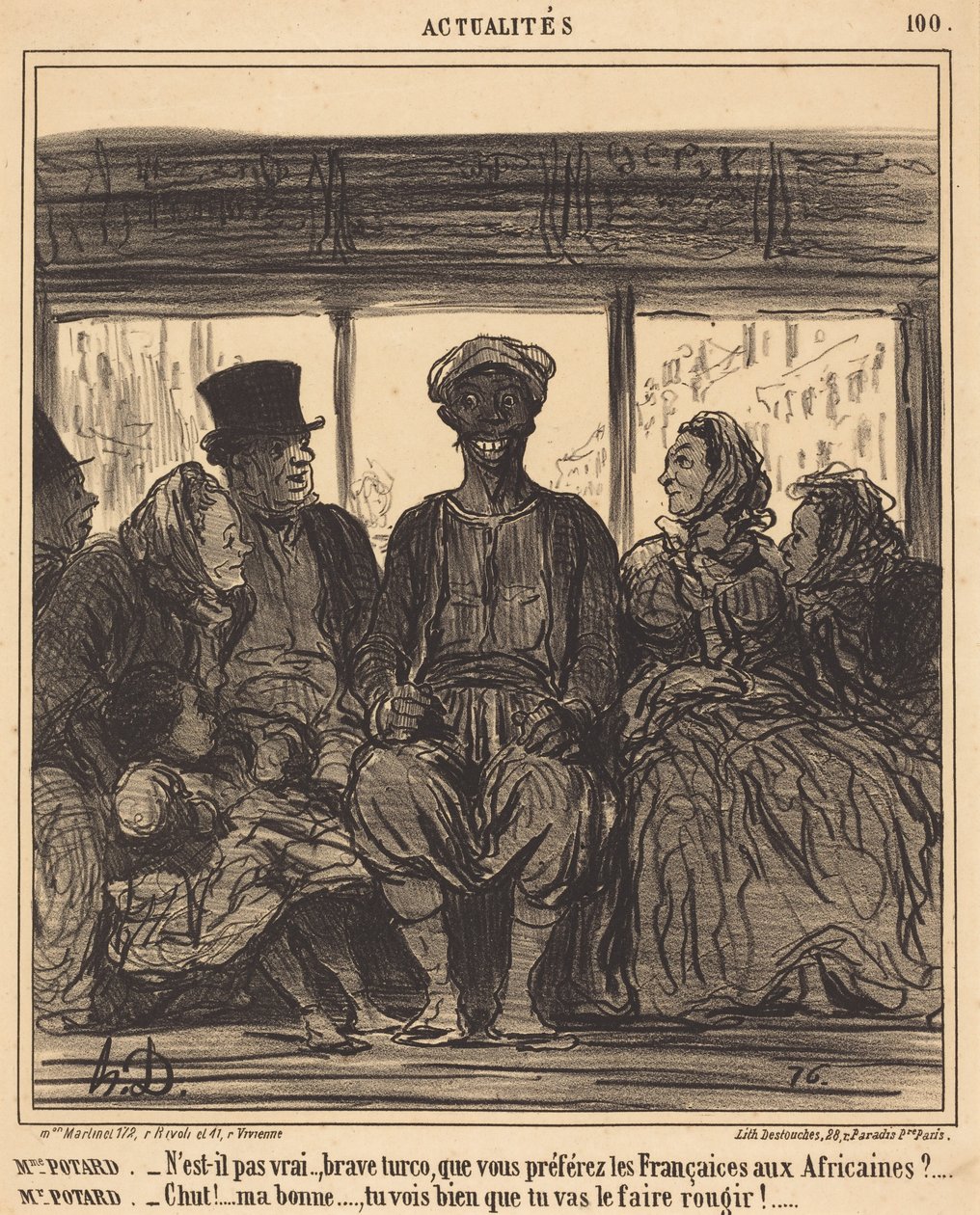 Aktualiteter: fru Potard - Er det ikke sant, modige Turco... av Honoré Daumier