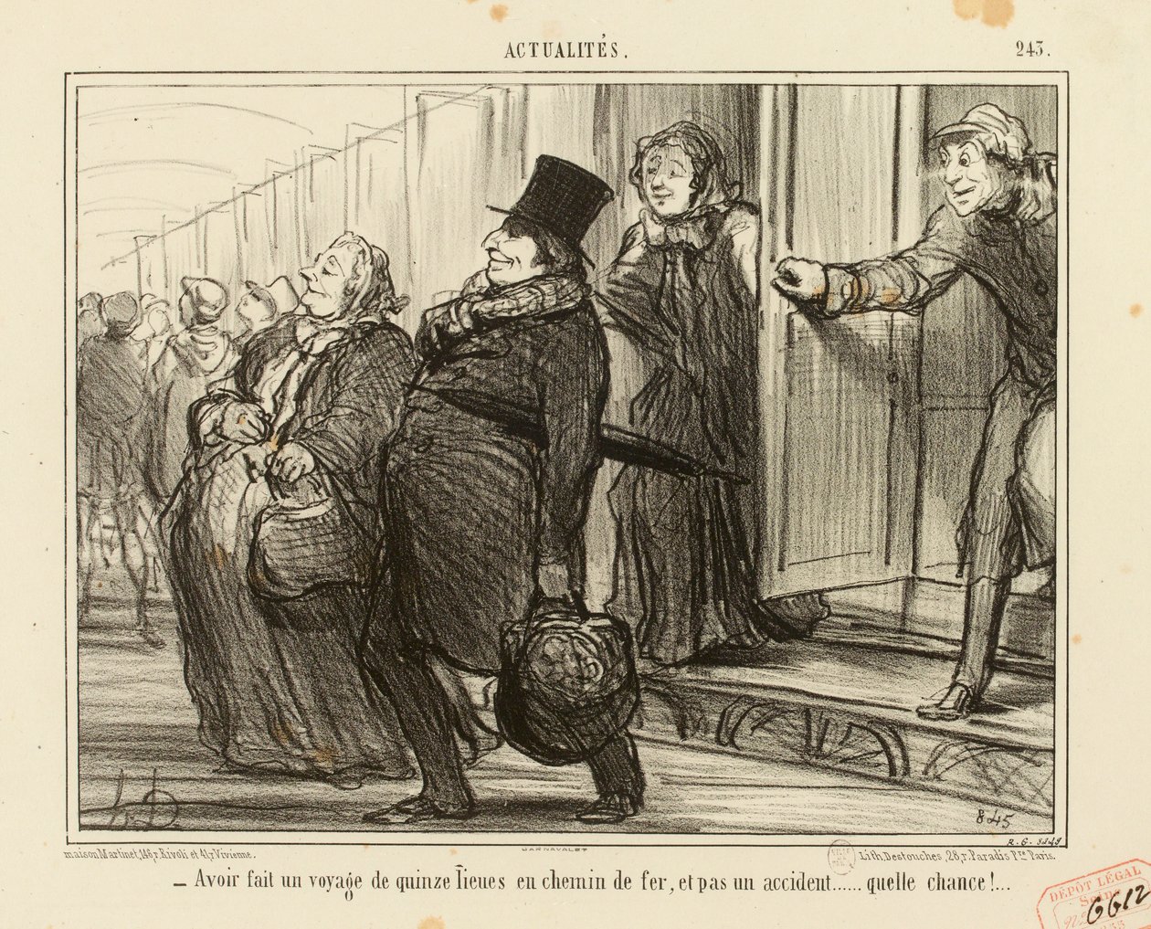 Aktuelt nr. 245: - Å ha reist femten lieues med jernbane, og ikke én ulykke... av Honoré Daumier