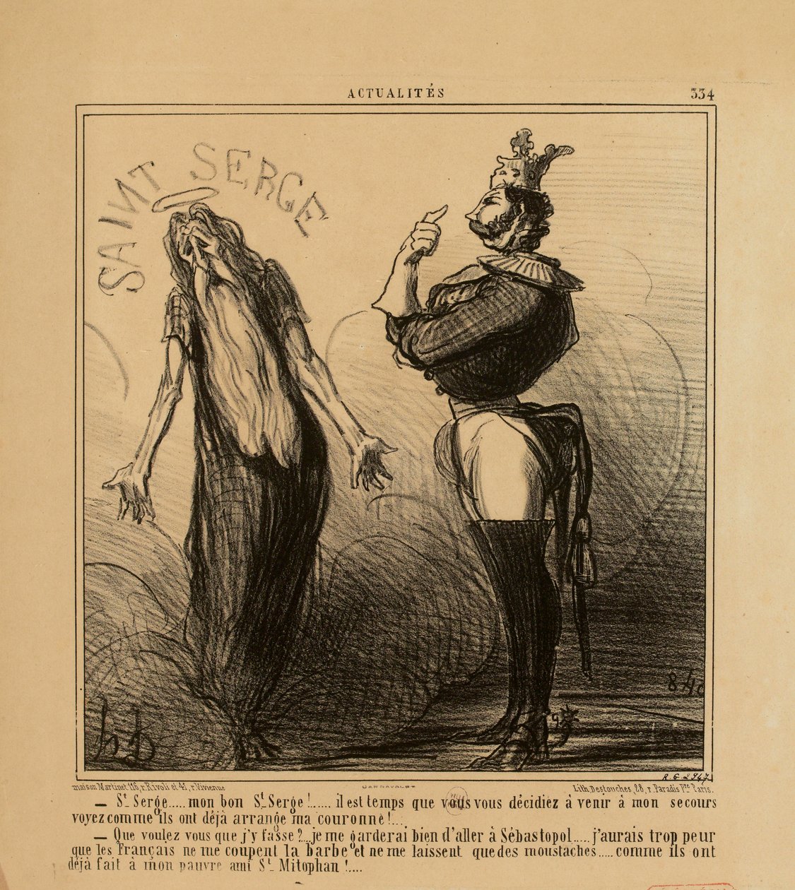 Aktuelt nr. 334: - Sankt Serge ... min gode Sankt Serge! ... det er på tide at De bestemmer Dem... av Honoré Daumier