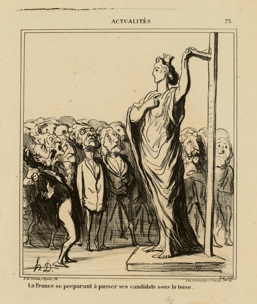 Aktualitäten Nr. 73: Frankreich bereitet sich darauf vor, seine Kandidaten zu messen av Honoré Daumier