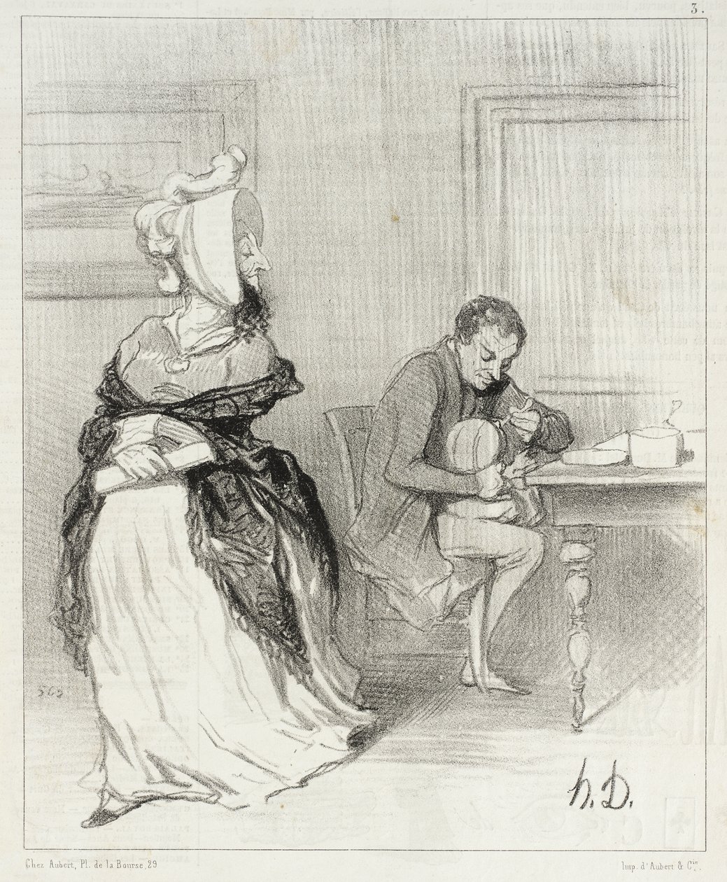 Farvel, min kjære, jeg drar til forleggerne mine! ... av Honoré Daumier