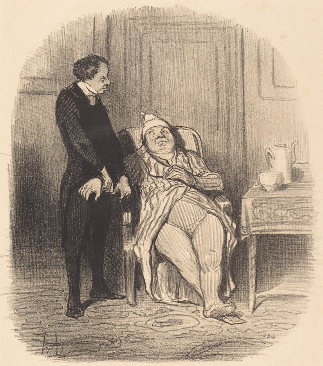 Ah! lege... jeg tror... at jeg har en kiste! av Honoré Daumier