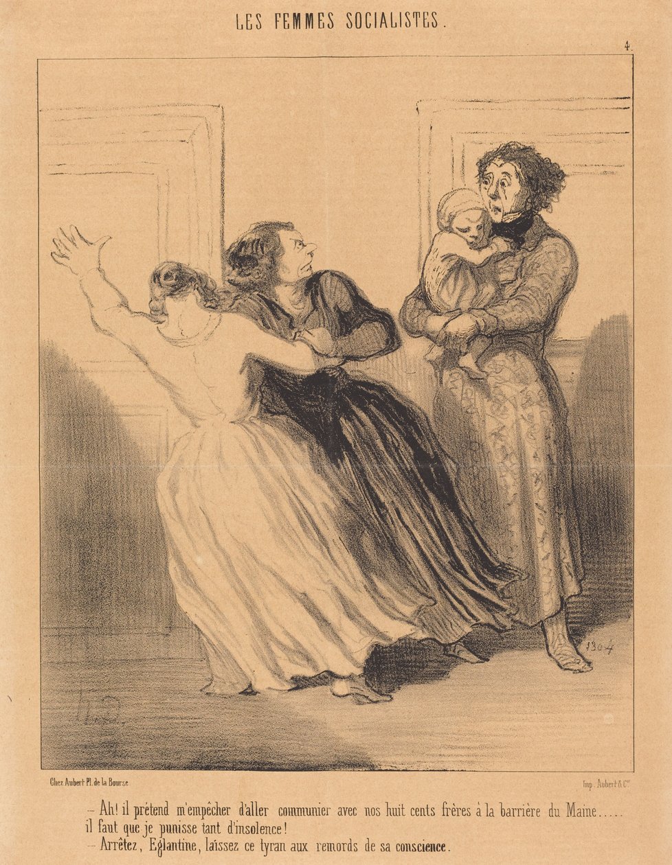 Åh! Han vil hindre meg i å gå... av Honoré Daumier