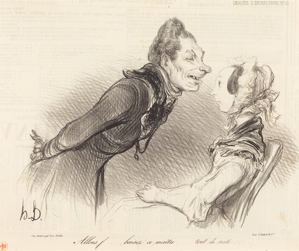 Kom igjen... kyss denne mesteren... med en gang... av Honoré Daumier