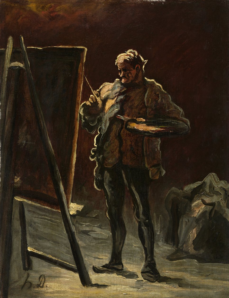 An Artist, ca. 1870–-75 (olje på lerret, montert på panel) av Honoré Daumier
