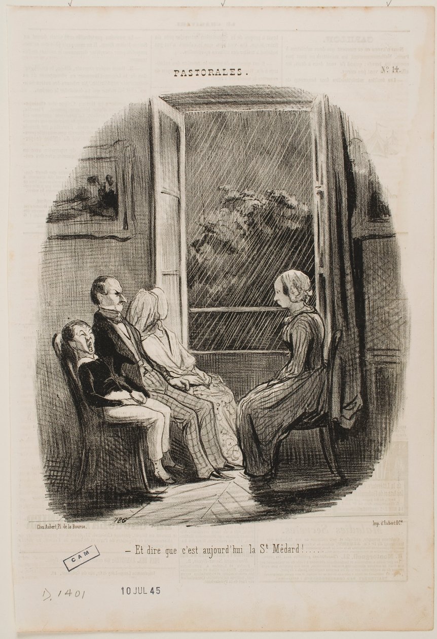 Og tenk at det er Sankt Médards dag! av Honoré Daumier