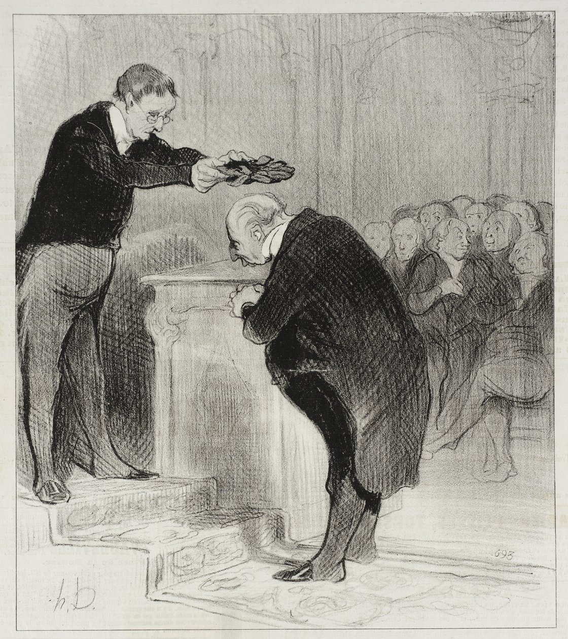 Kom nærmere, herr Gérenflot... kom og motta kronen... av Honoré Daumier