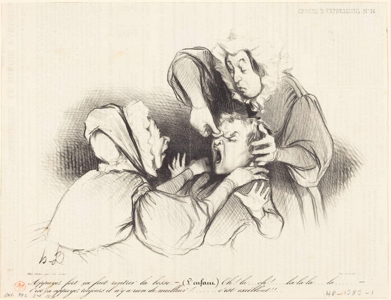 Trykk hardt, så går kulen inn igjen... av Honoré Daumier