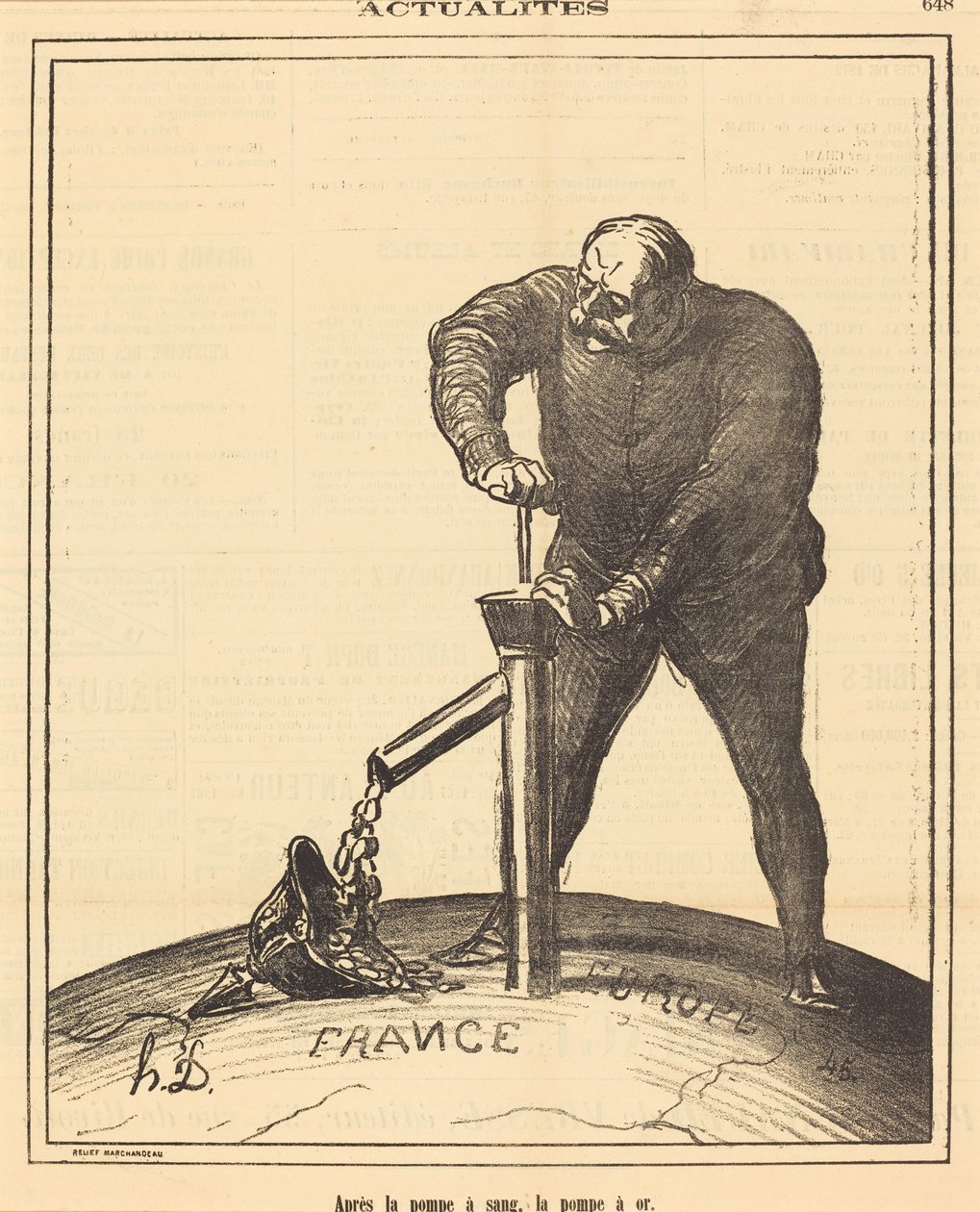 Etter blodpumpen, gullpumpen av Honoré Daumier