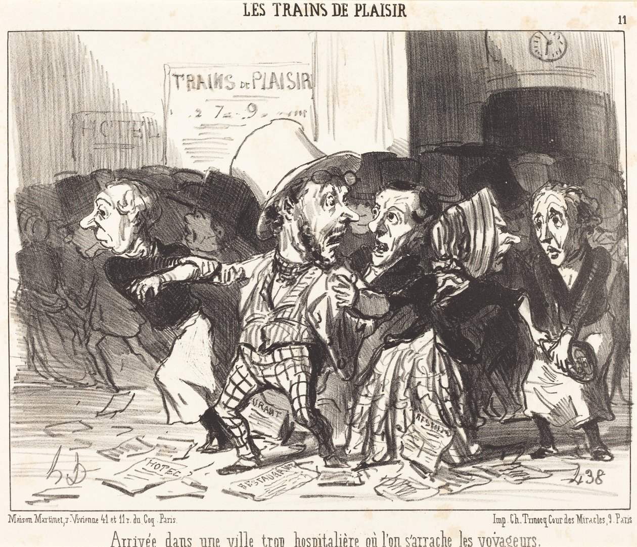Ankomst til en altfor gjestfri by... av Honoré Daumier