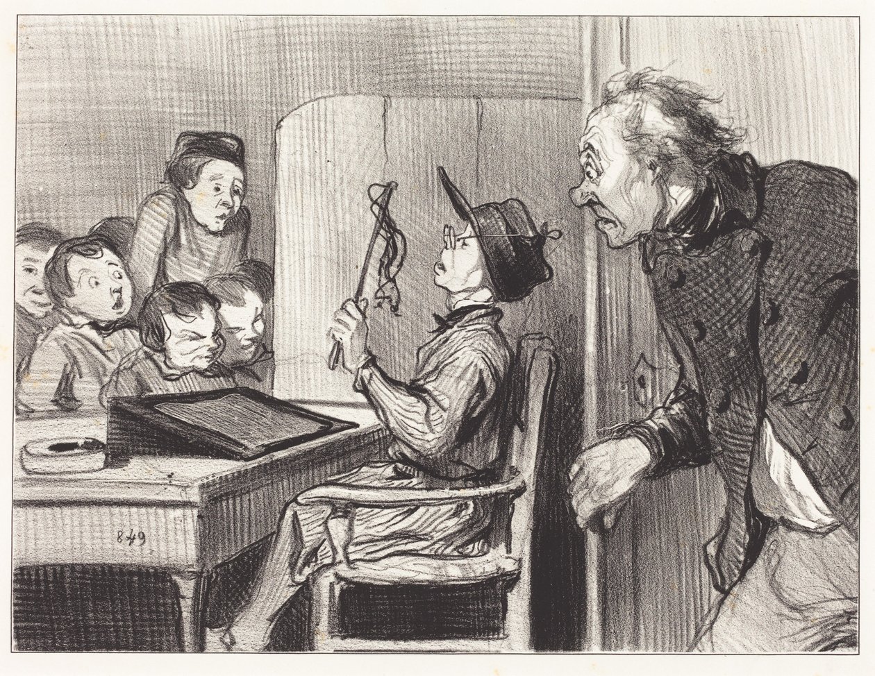 Vent... jeg skal gi deg... av skolelæreren av Honoré Daumier