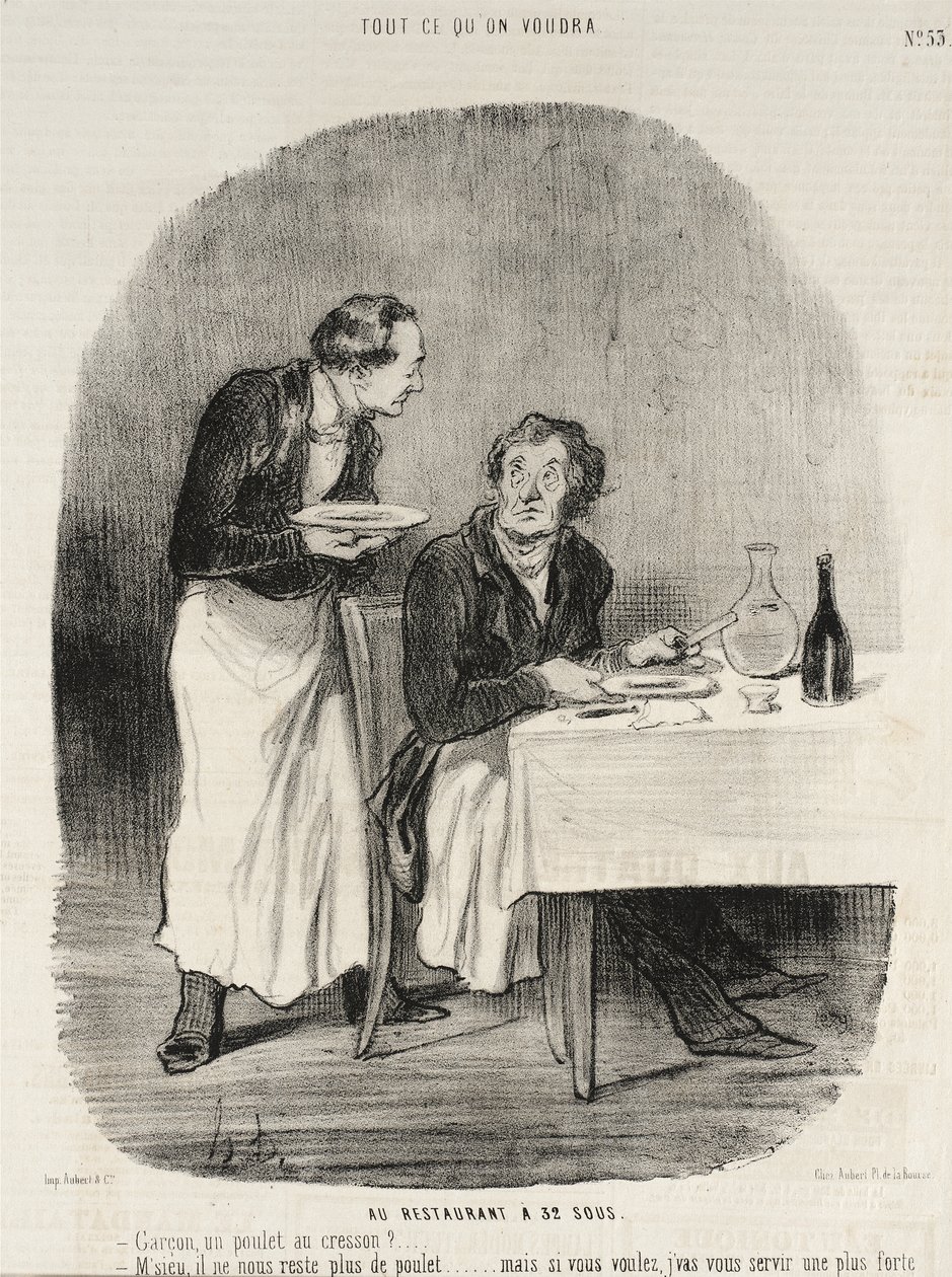 På restauranten for 32 sous av Honoré Daumier