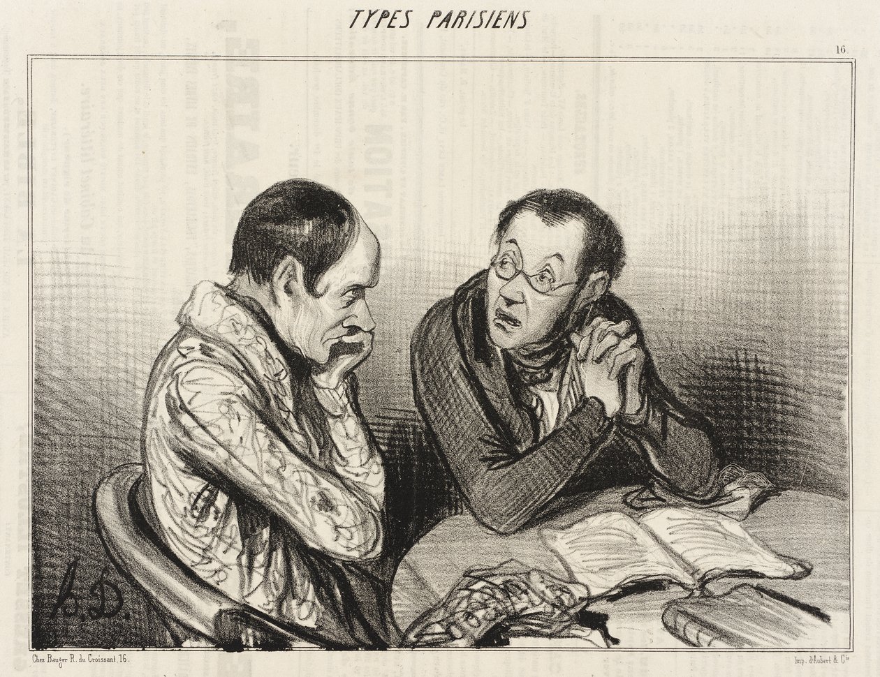 Dramatiske forfattere... av Honoré Daumier