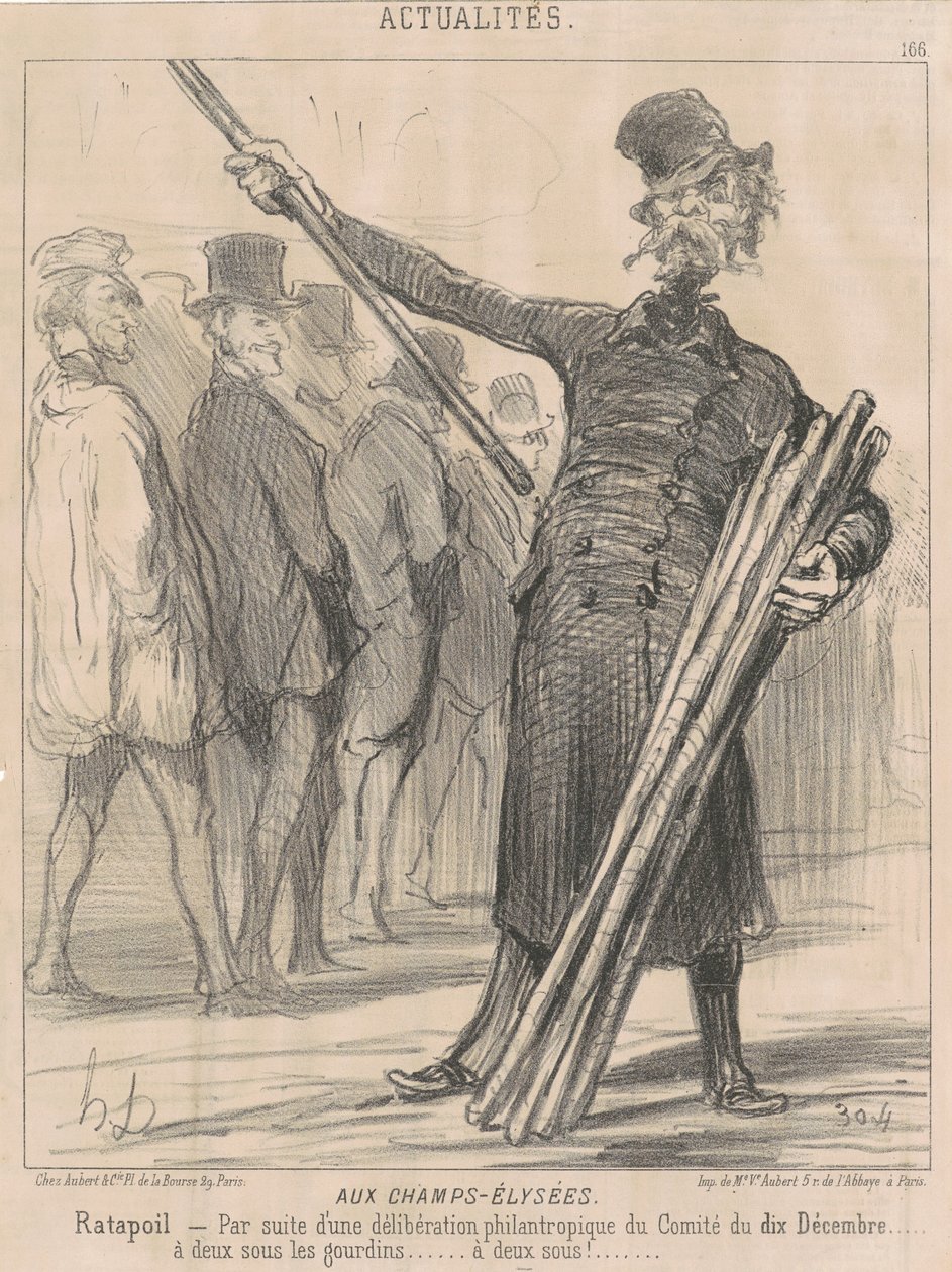 På Champs-Elysées, Ratapoil. Som et resultat av en filantropisk overveielse [sic] i komiteen den tiende desember ... to øre til klubben ... to øre ... av Honoré Daumier